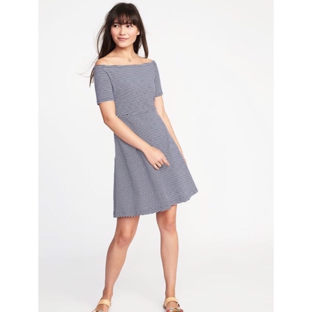 ✨Old Navy Off the Shoulder Fit & Flare Dress!